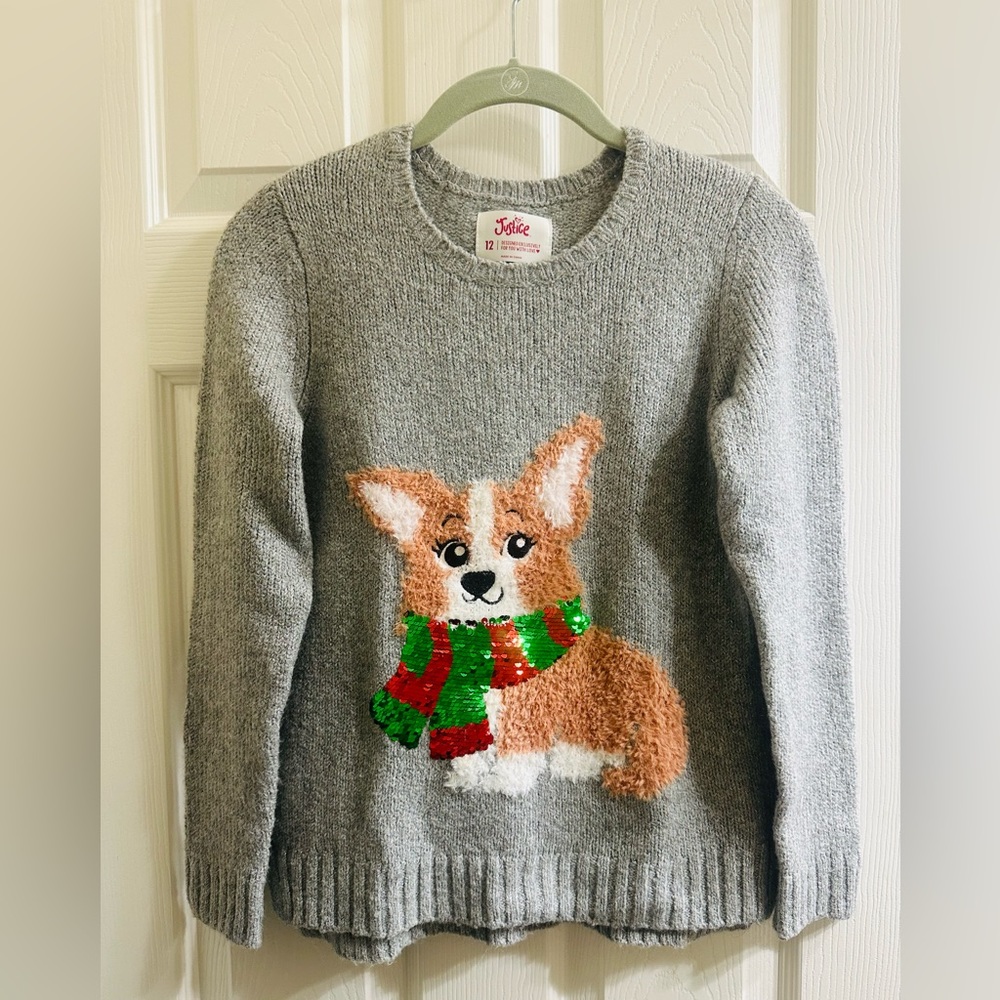 EUC - Justice Kids Holiday Sweater - Size 12